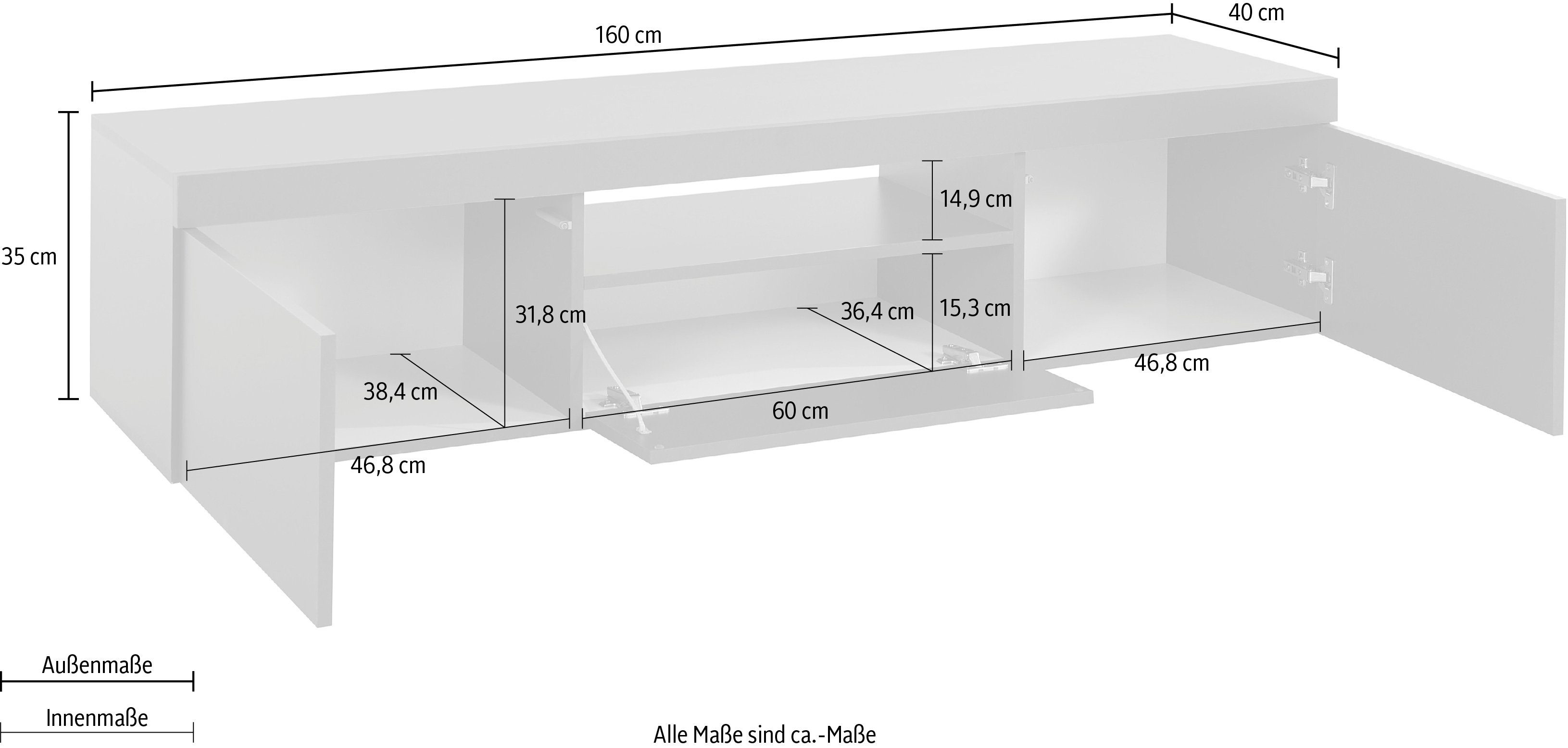 Tecnos Lowboard Essential, 160 cm