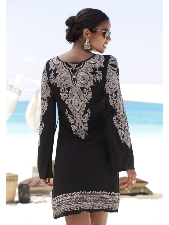 LASCANA Jerseykleid in schwarz-bedruckt günstig kaufen