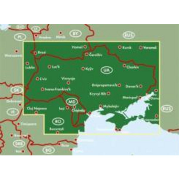 Ukraine - Moldawien, Autokarte 1:1 Million - Straßenkarte