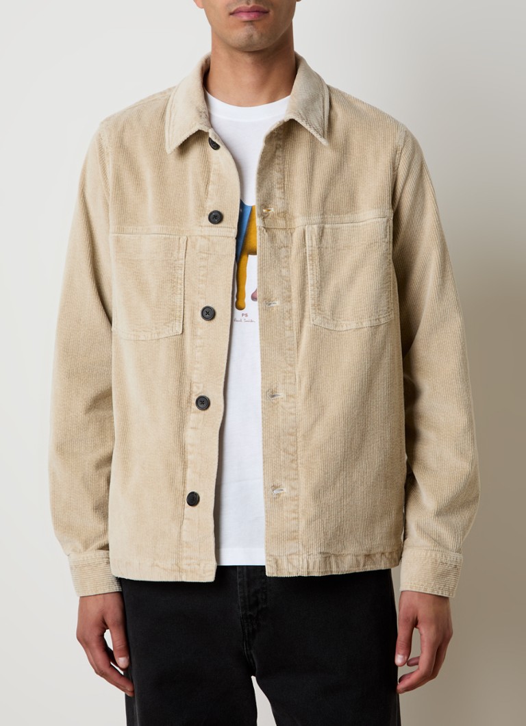 Camicia-giacca in velluto a coste Paul Smith PS con tasche sul petto e laterali.