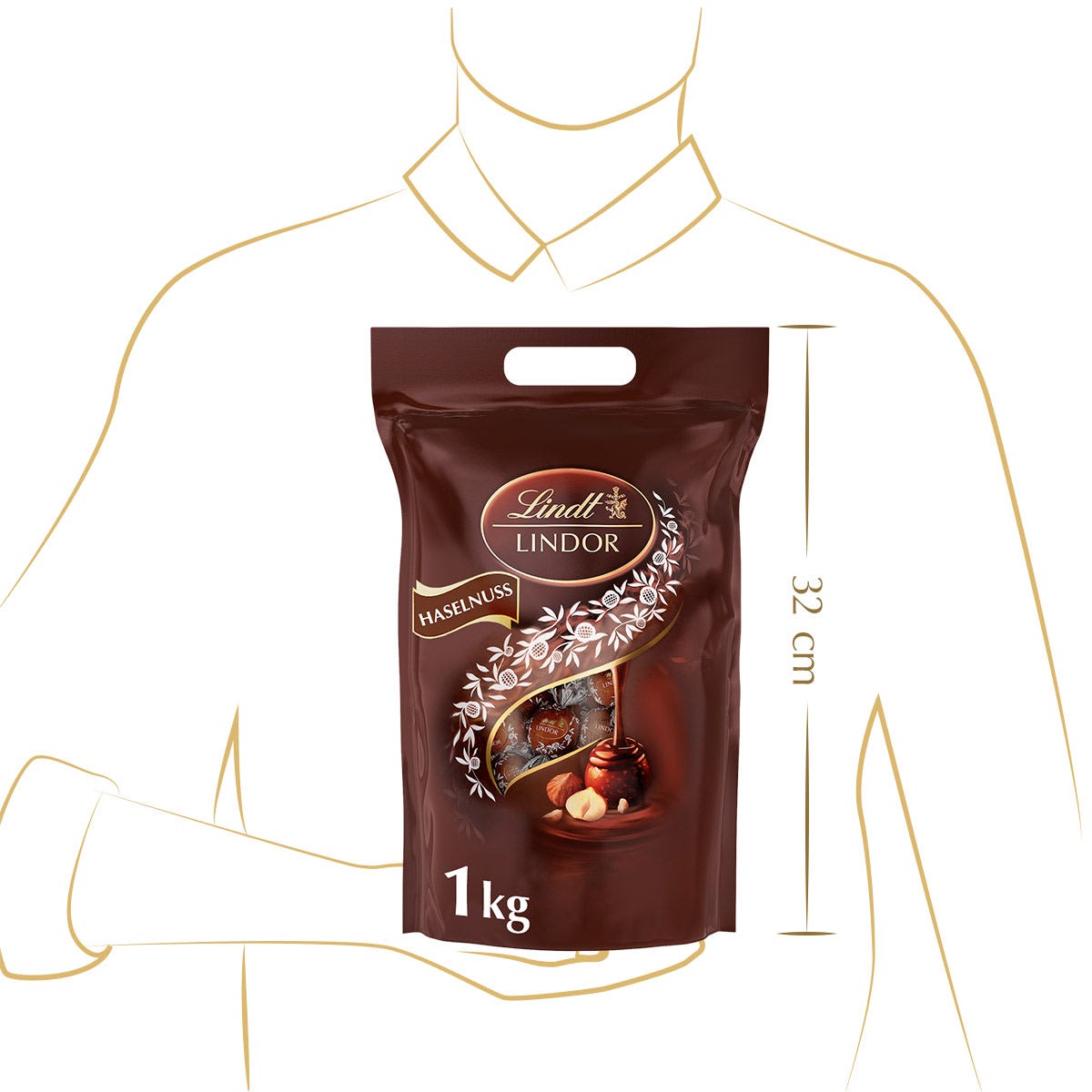 LINDOR Kugel Beutel Haselnuss, 1000g