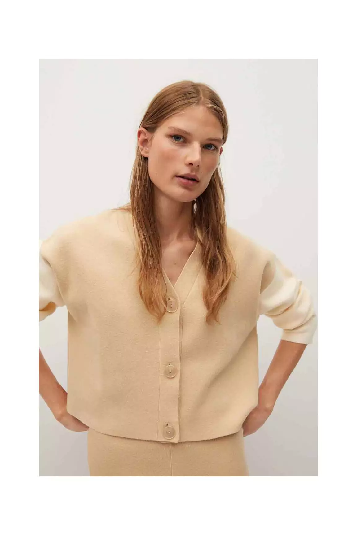 Mango Cardigans Femme couleur beige