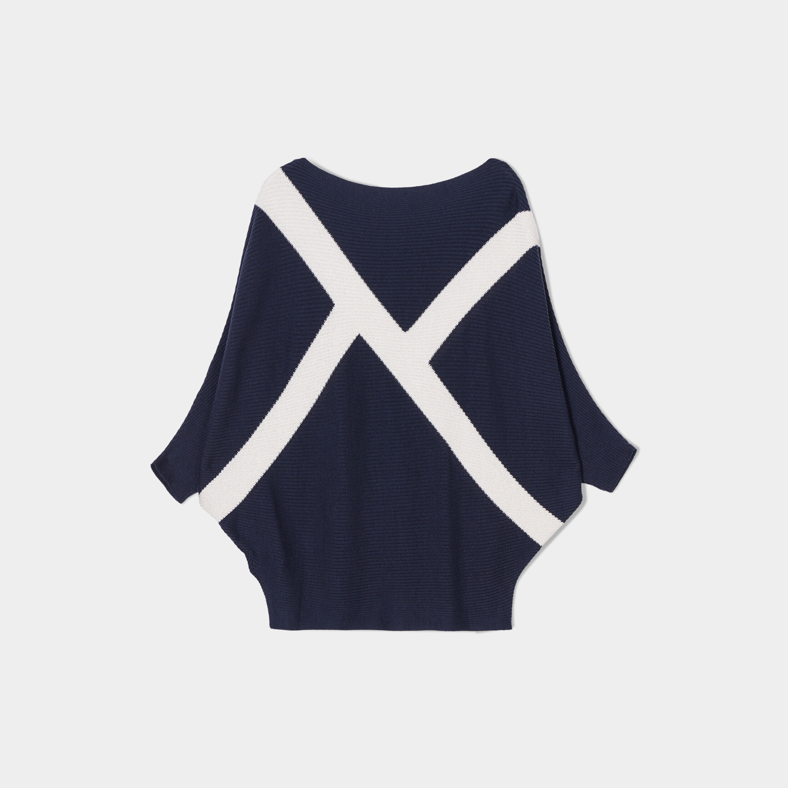 Pull manches chauves-souris bleu marine femme | Cache Cache