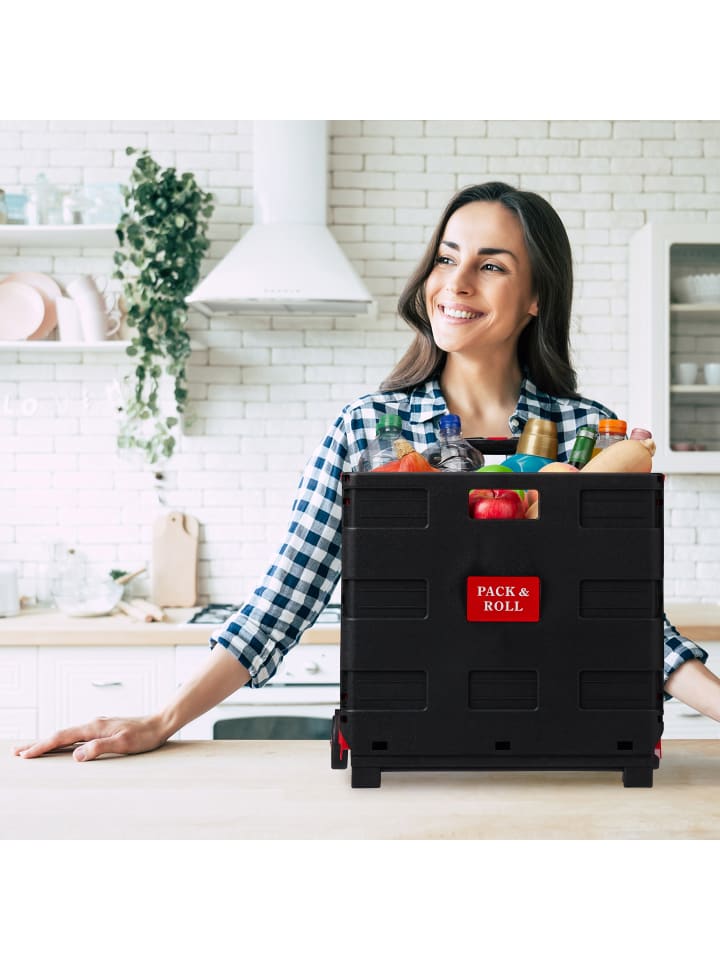 relaxdays Einkaufstrolley in Rot günstig kaufen onesize