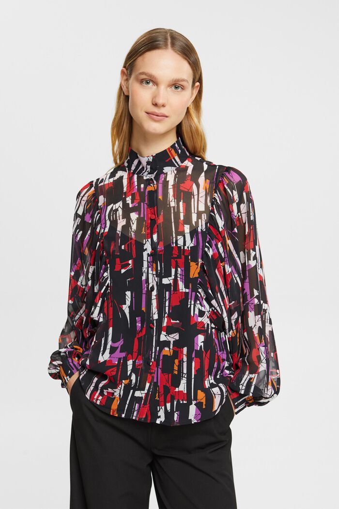 Chiffonbluse mit Muster