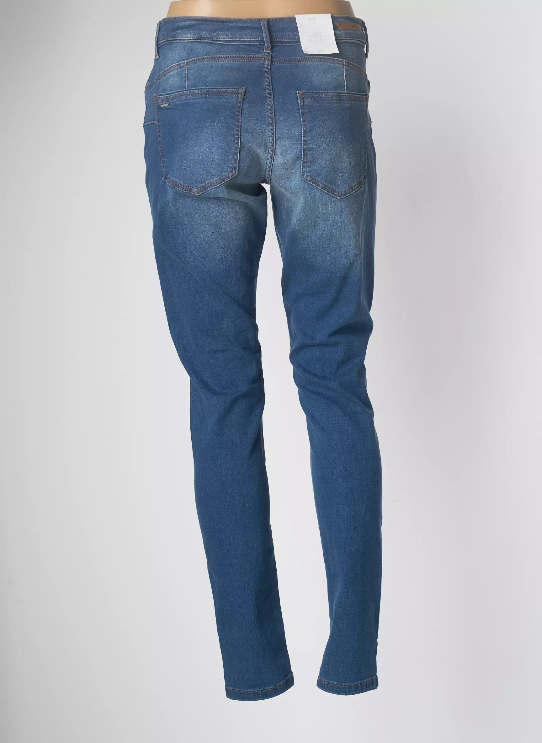 B Young Jeans Coupe Slim Femme couleur bleu