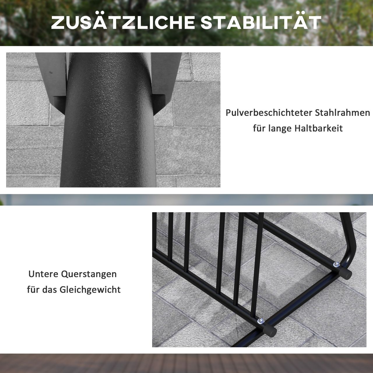 DURHAND Fahrradständer Radständer Aufstellständer wetterfest bis 6 Fahrräder