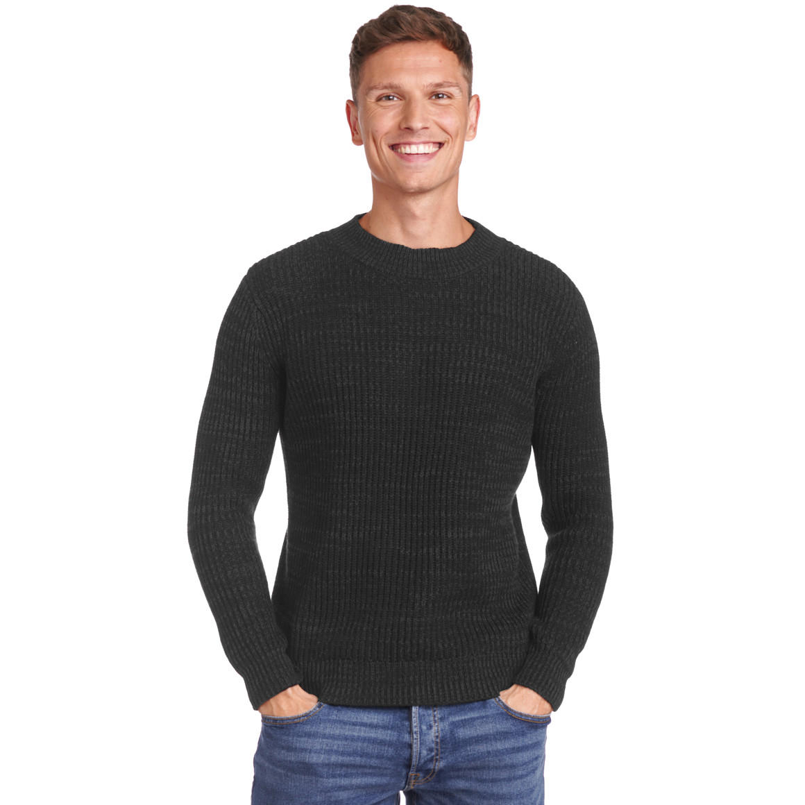Herren Strickpullover mit hohem Rundhals