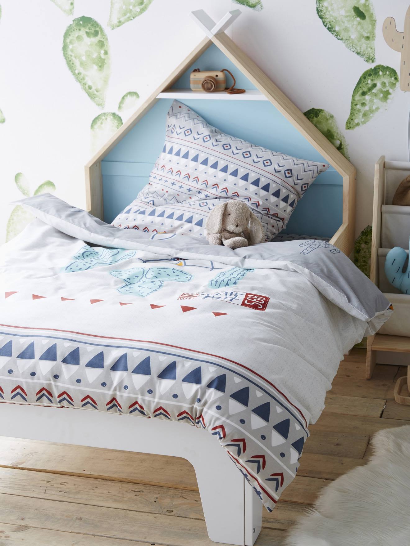 Vertbaudet Mitwachsendes Kinderbett TIPILI, Hausbett - grün/gelb