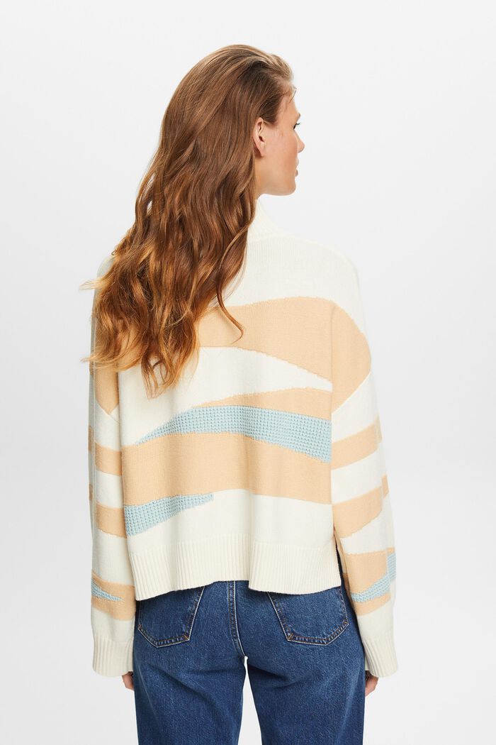 Jacquard-Pullover mit Stehkragen