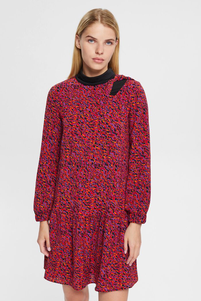 Minikleid mit Muster und Cut-out