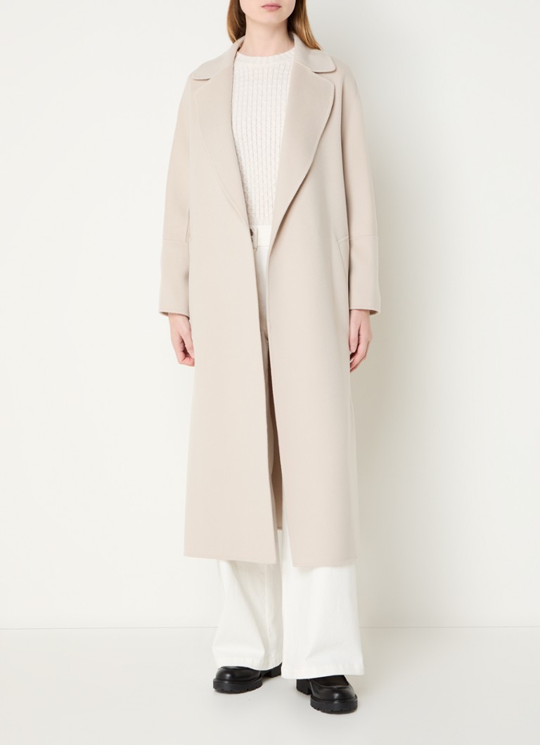 MaxMara Elisa coat of virgin wool with tie belt