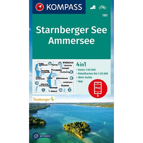 KOMPASS WANDERKARTE STARNBERGER SEE, AMMERSEE 1:50 000