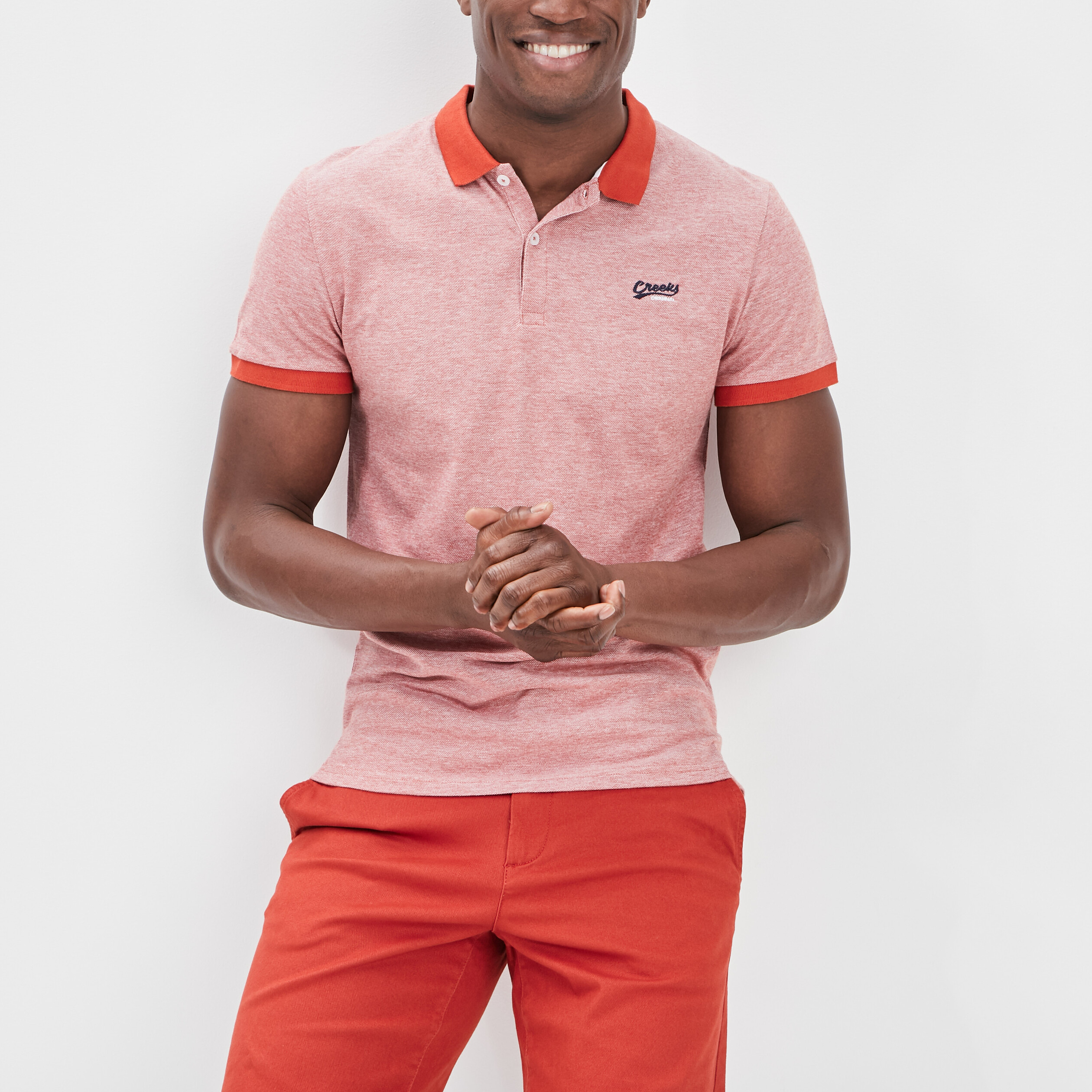 Polo manches courtes Creeks rouge homme | La Halle
