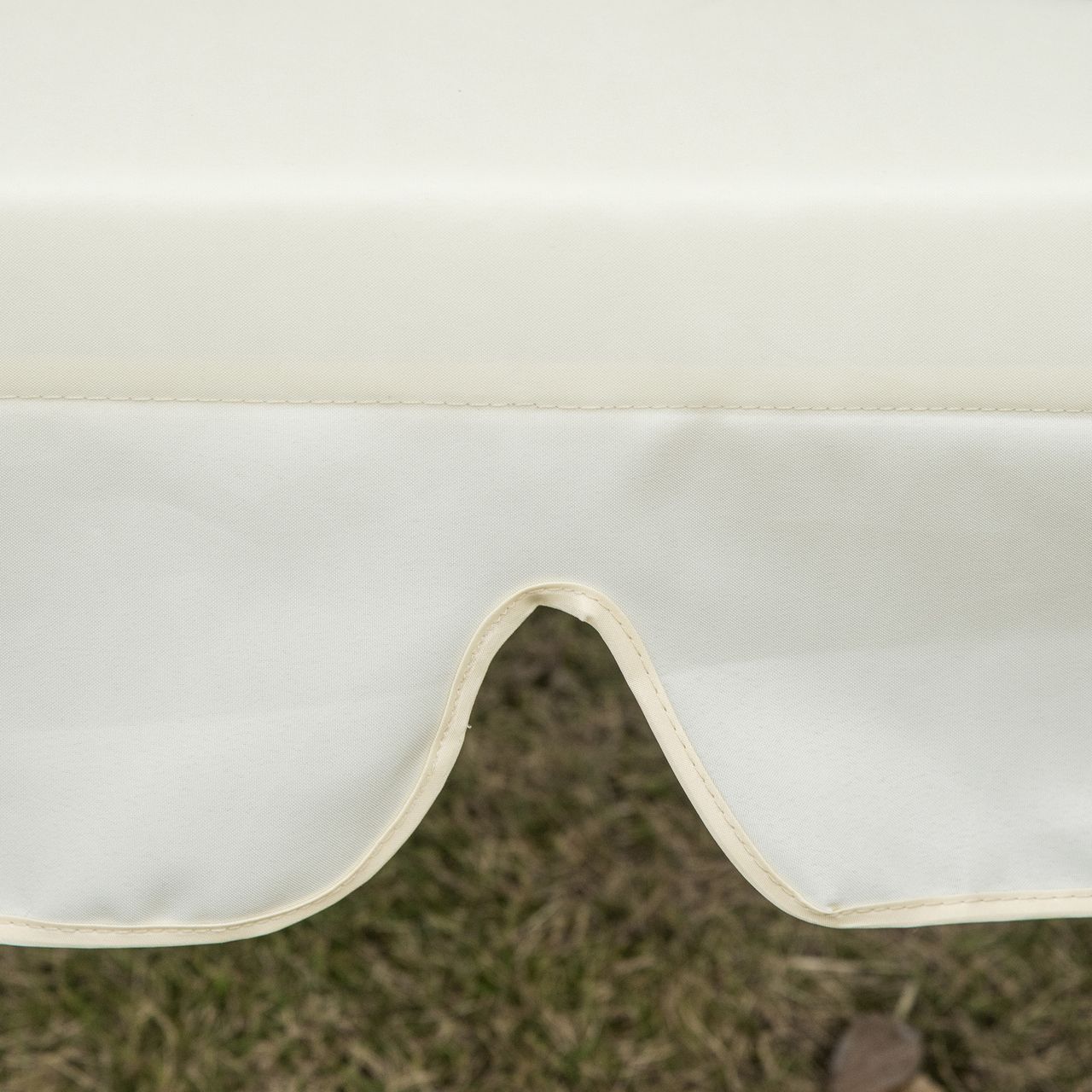 Outsunny Hollywoodschaukel Gartenschaukel 3-Sitzer Liegefunktion Stahl Beige
