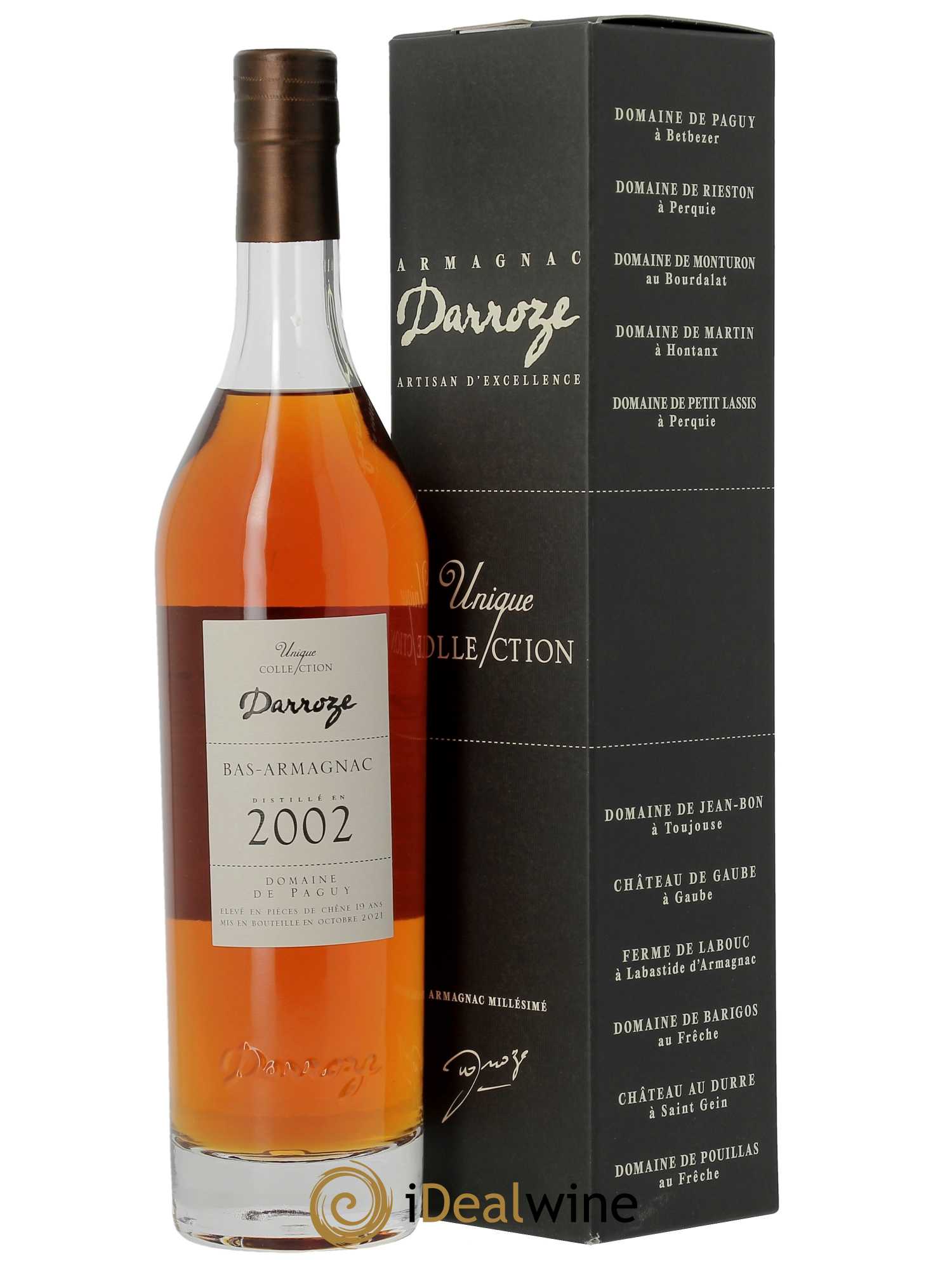 Bas-Armagnac Domaine de Paguy Darroze (70 cl) 2002 - Lot de 1 Bouteille