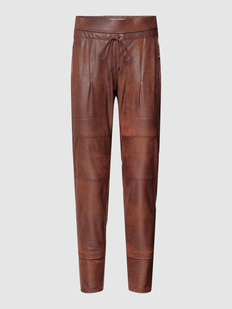 Jogpants in Leder-Optik Modell 'CANDY' in cognac