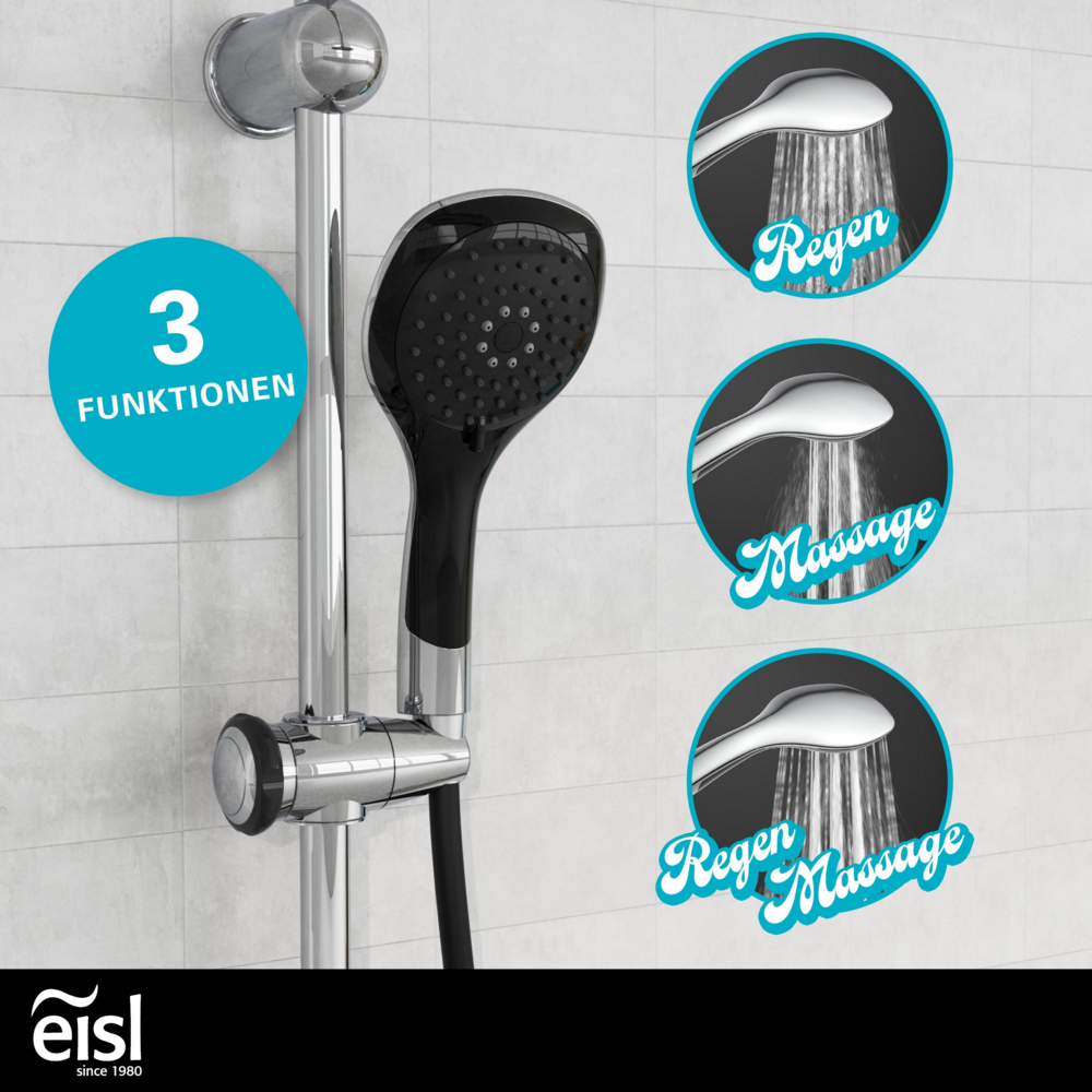 Eisl Duschset DUSCHTRAUM Chrom/Schwarz
