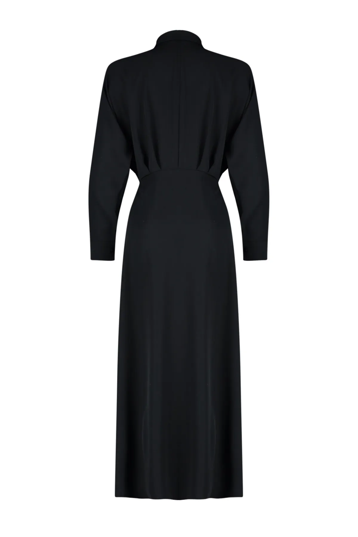 Trendyol Modest  Schwarzes, gewebtes Hemdkleid mit Taillendetails TCTSS24EB00011