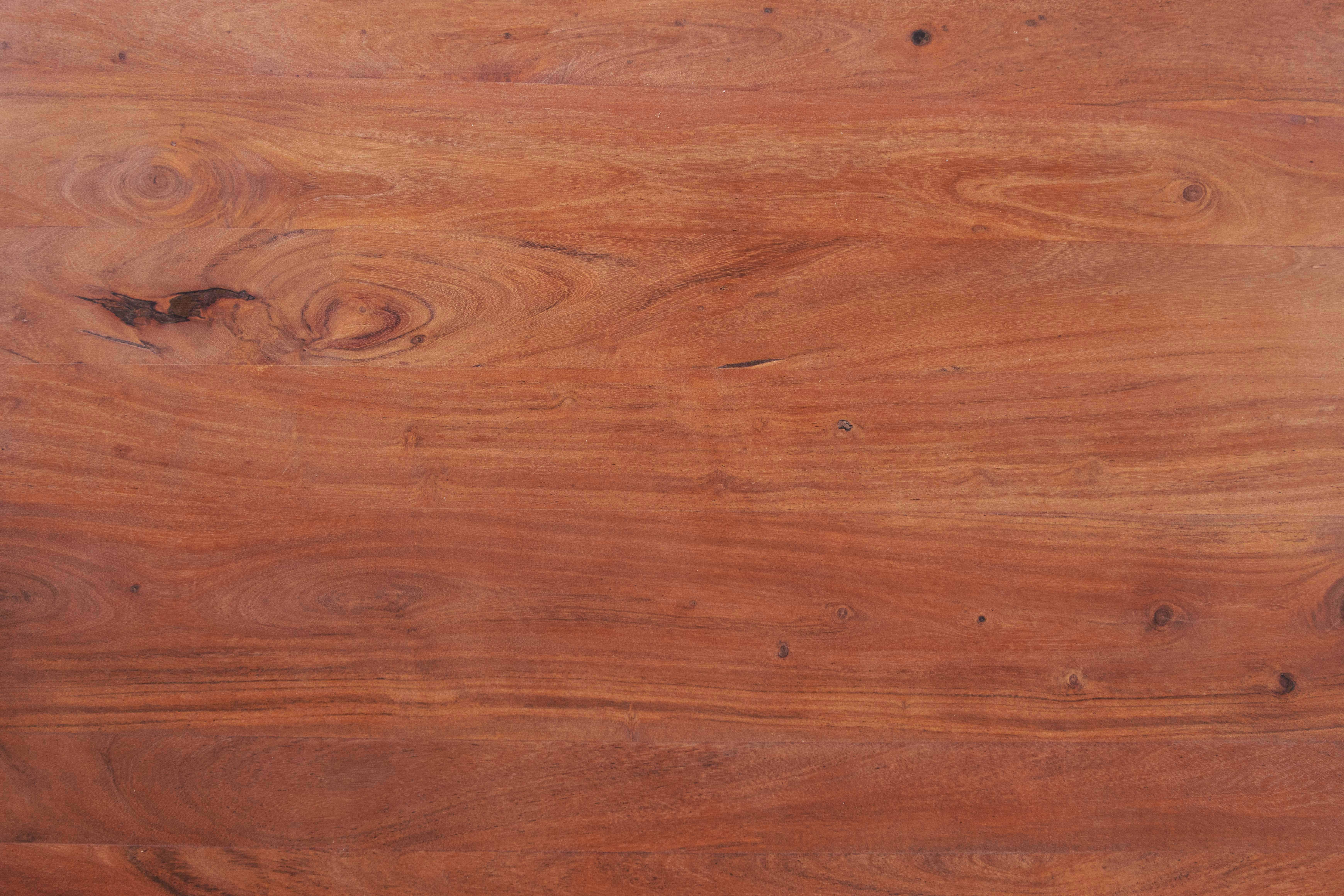 SAM® Essgruppe Flower, Akazienholz, nussbaumfarben, Baumkante, Metallgestell und 4 Stühle