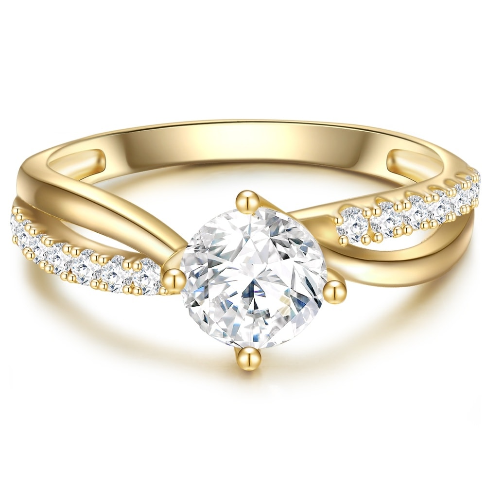 Trilani Bague en argent Argent sterling Oxyde de zirconium (CZ) en Or jaune Bague