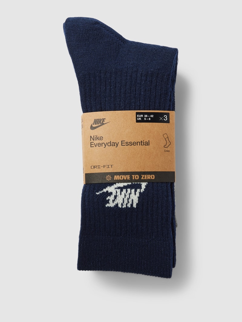 Socken mit Label-Print im 3er-Pack in offwhite meliert