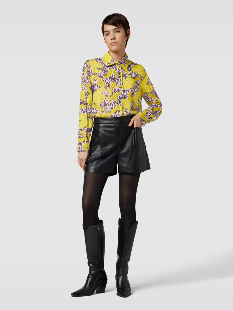 Hemdbluse mit Allover-Print in flieder