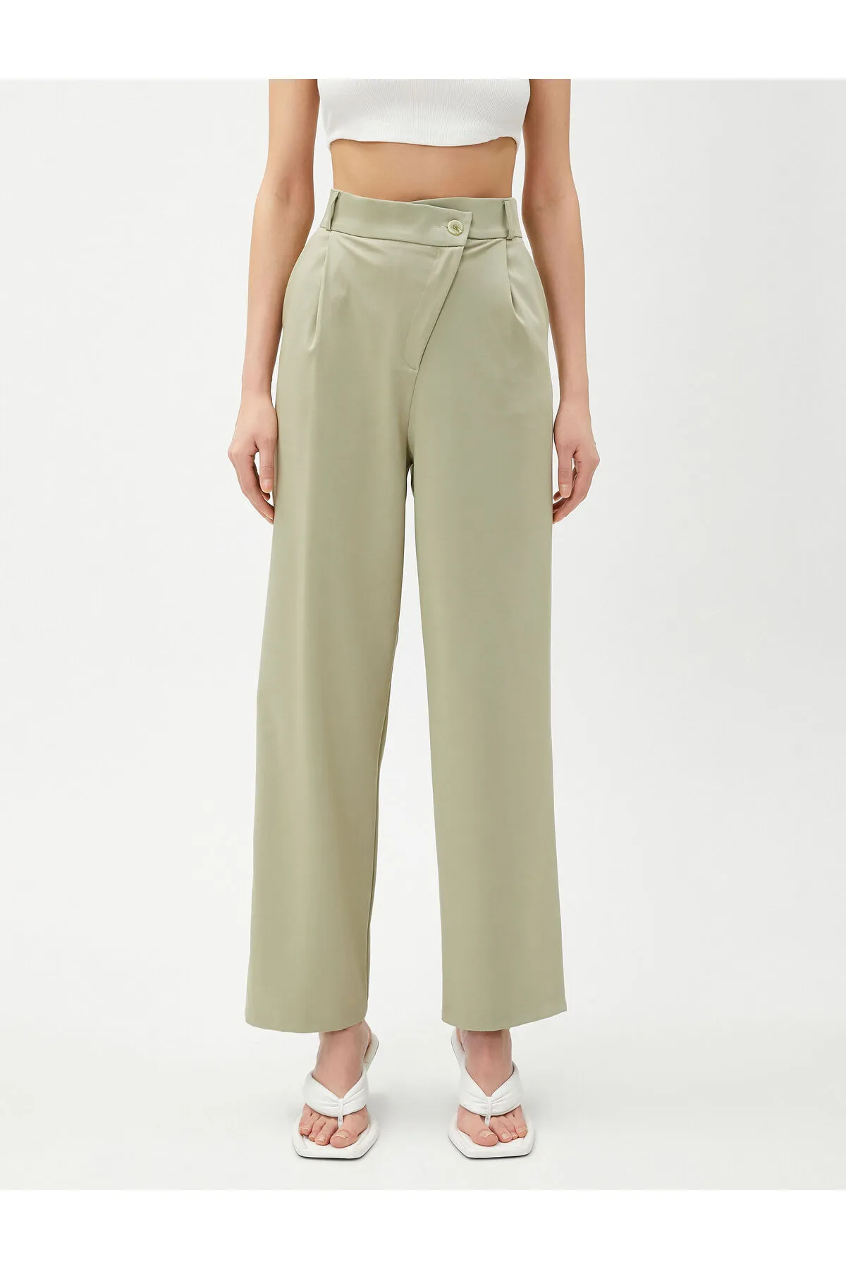 Koton  Palazzo-Hose mit asymmetrischer, detaillierter hoher Taille