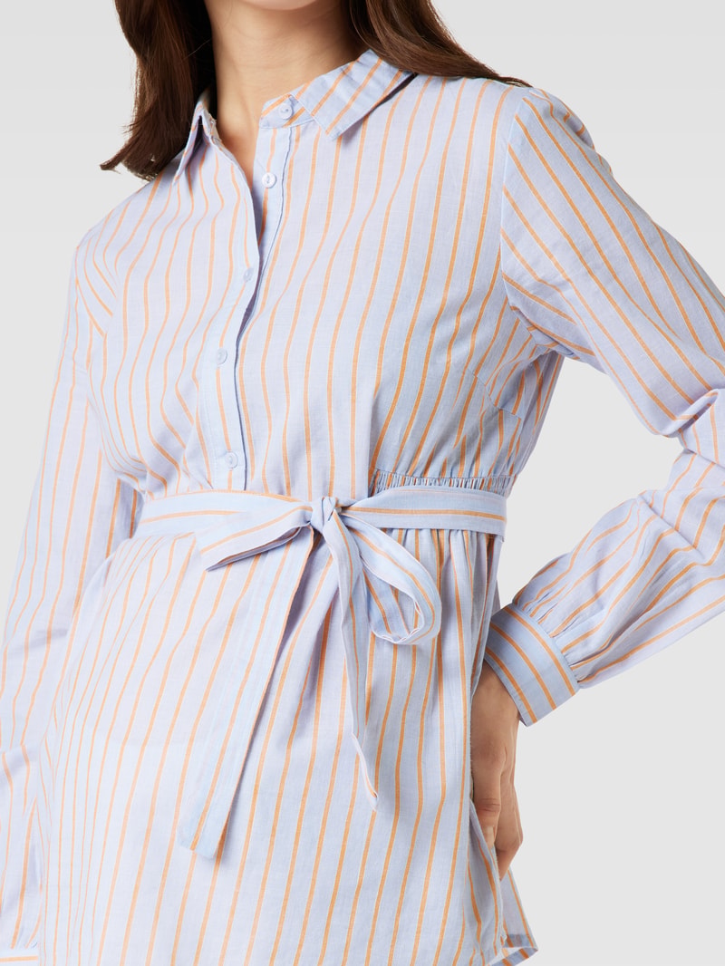 Umstands-Bluse mit Streifenmuster Modell 'Cabana' in hellblau