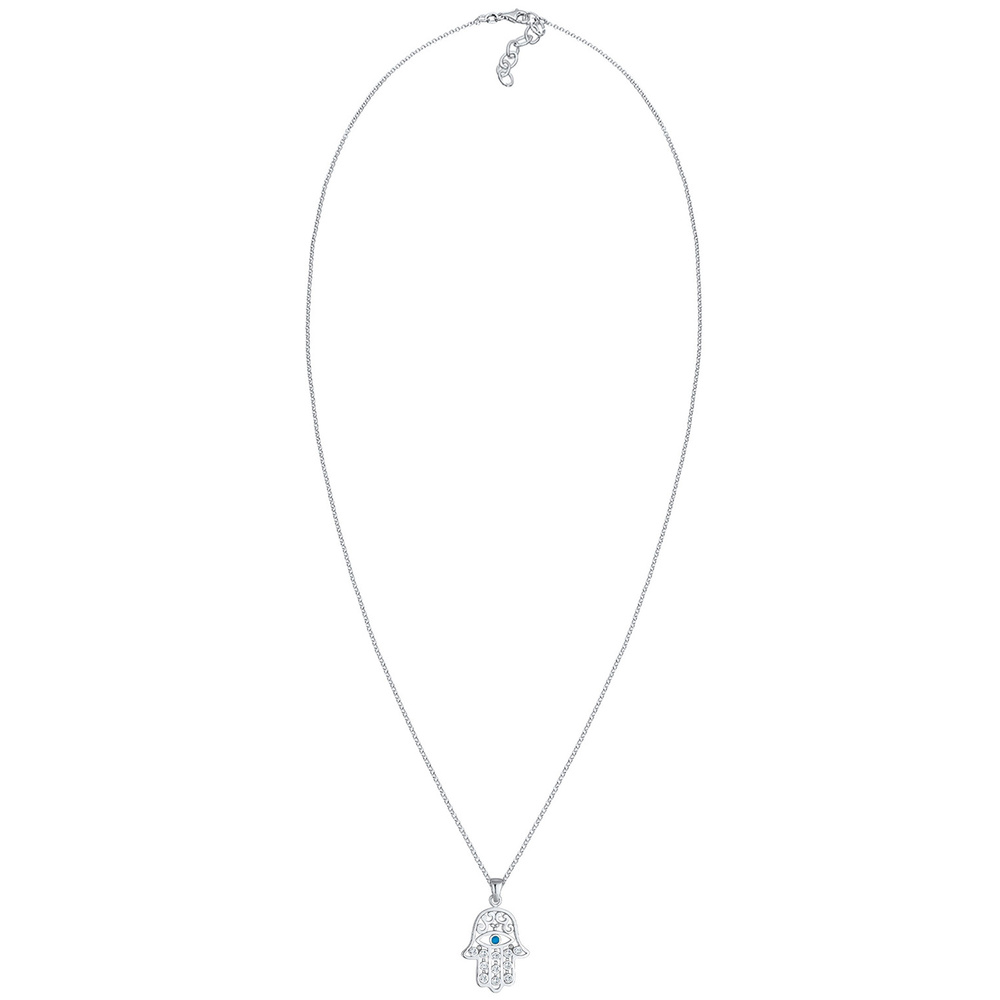 Elli Elli Collier Femmes Hamsa Evil Eye avec Cristaux en Argent Sterling 925 Plaqué Or collier
