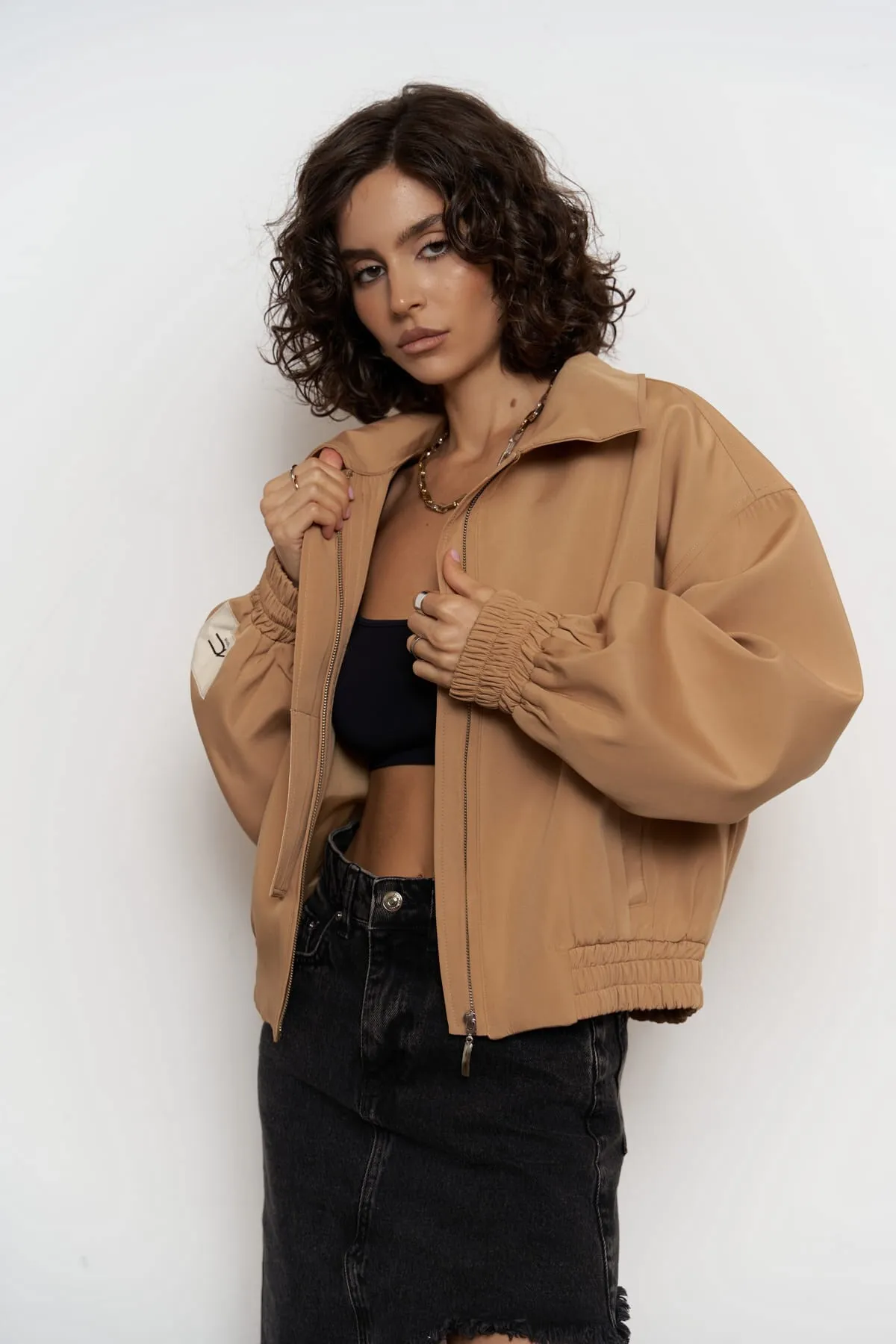 MAİ COLLECTİON  Crown Tan Bomberjacke