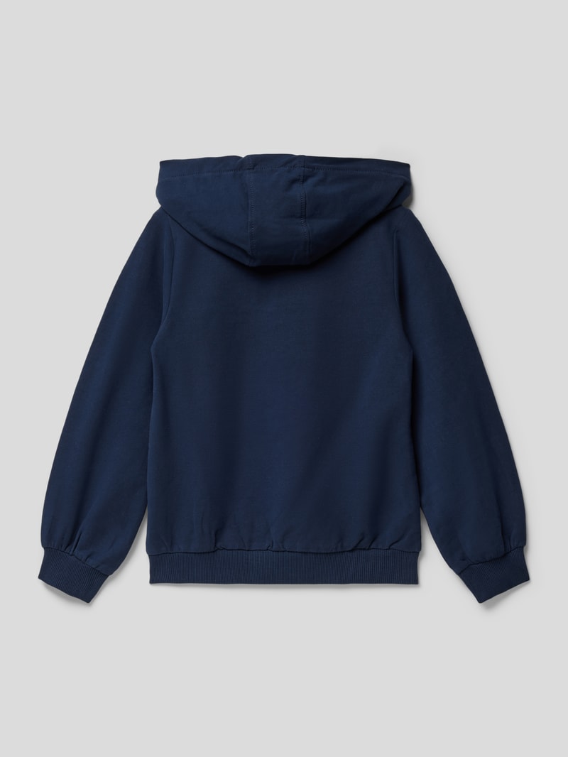 Hoodie mit Motiv-Print in marineblau