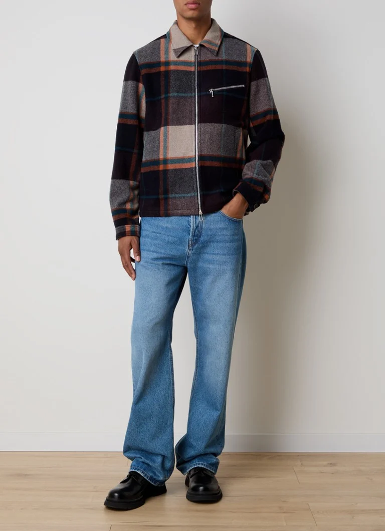PS Paul Smith Harrington jacket in wool blend with checked design