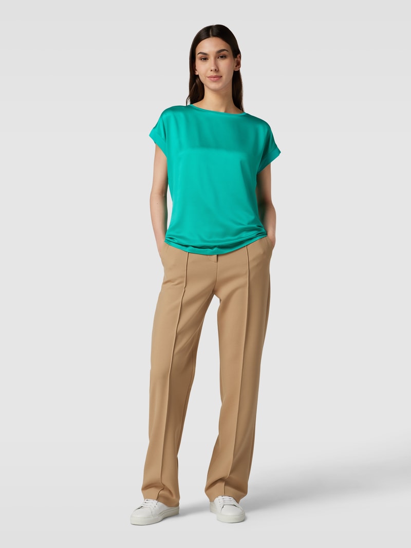 T-Shirt in Satin-Optik in türkis
