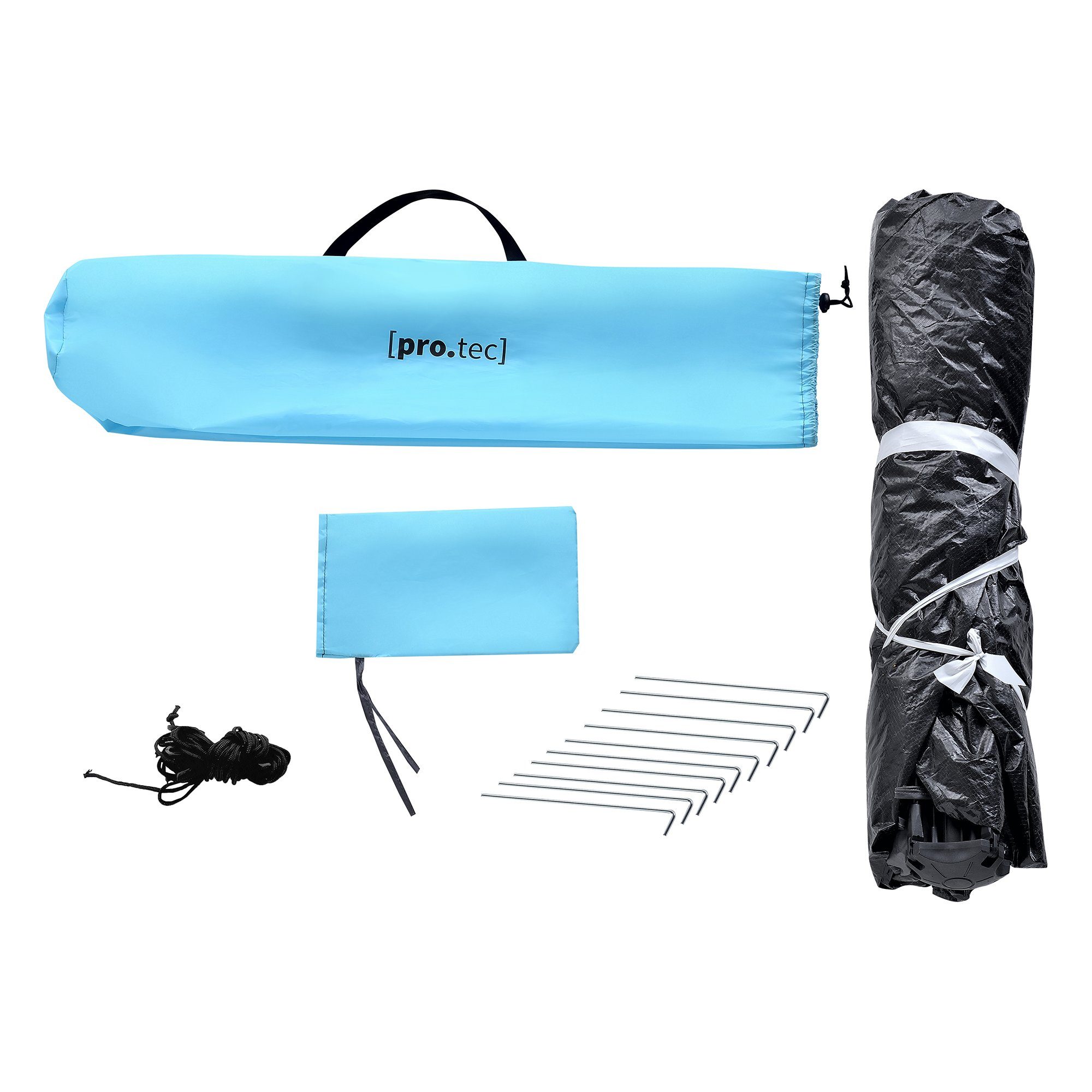 pro.tec Strandmuschel, Personen: 2, Mullsjö Pop Up Strandzelt 215x135x140cm Polyester Hellblau