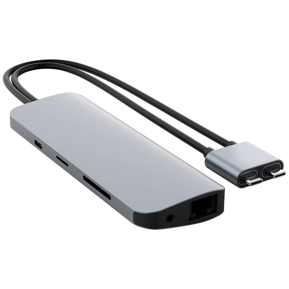 Hyper Laptop-Dockingstation VIPER 10-in-2 USB-C Hub Grey, integrierter Kartenleser