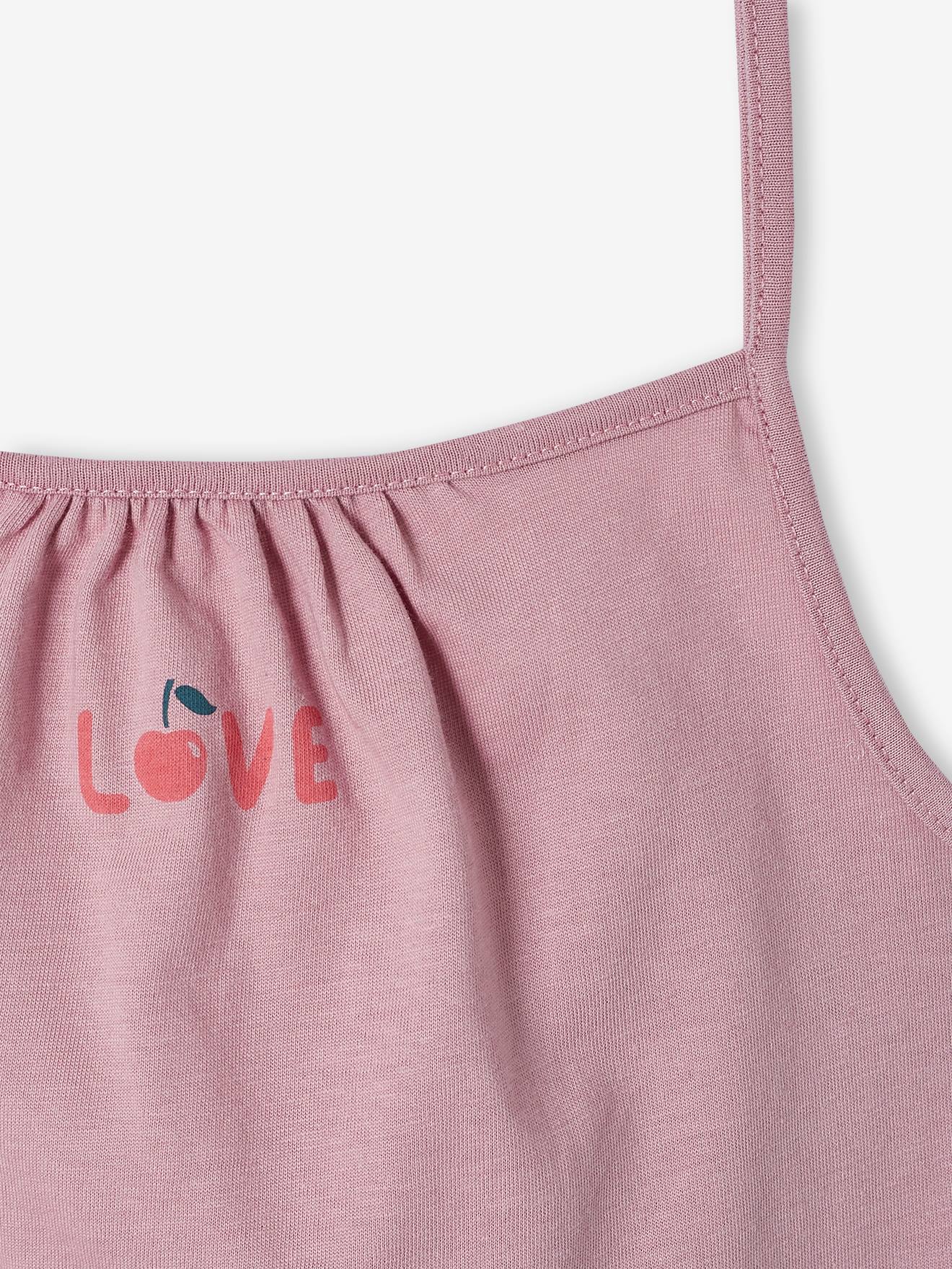 Lot de 3 débardeurs Basics à fines bretelles fille framboise