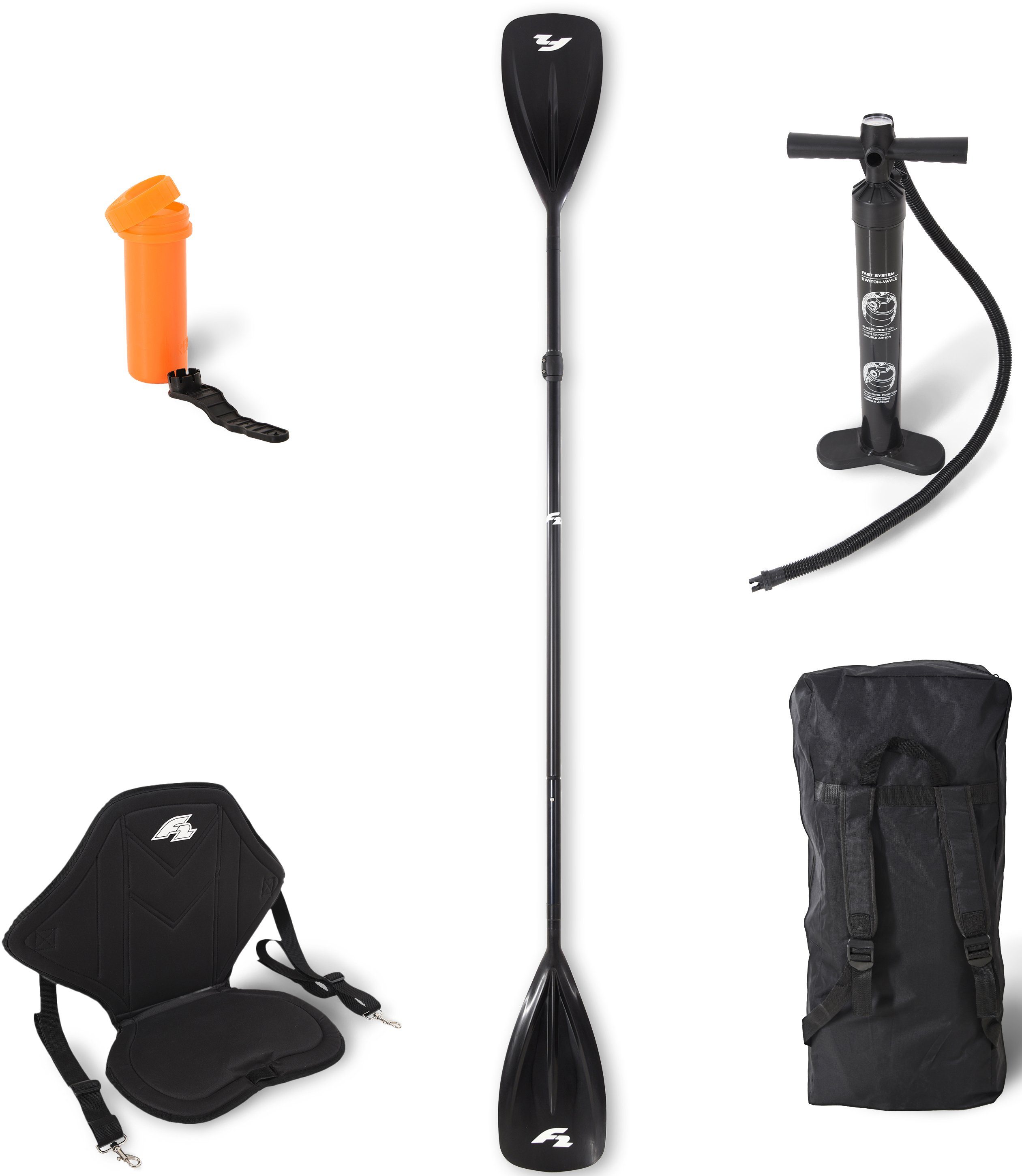 F2 SUP-Board Open Water mit Sitz + Wendepaddel, (mit Paddel und Sitz), Stand Up Paddling
