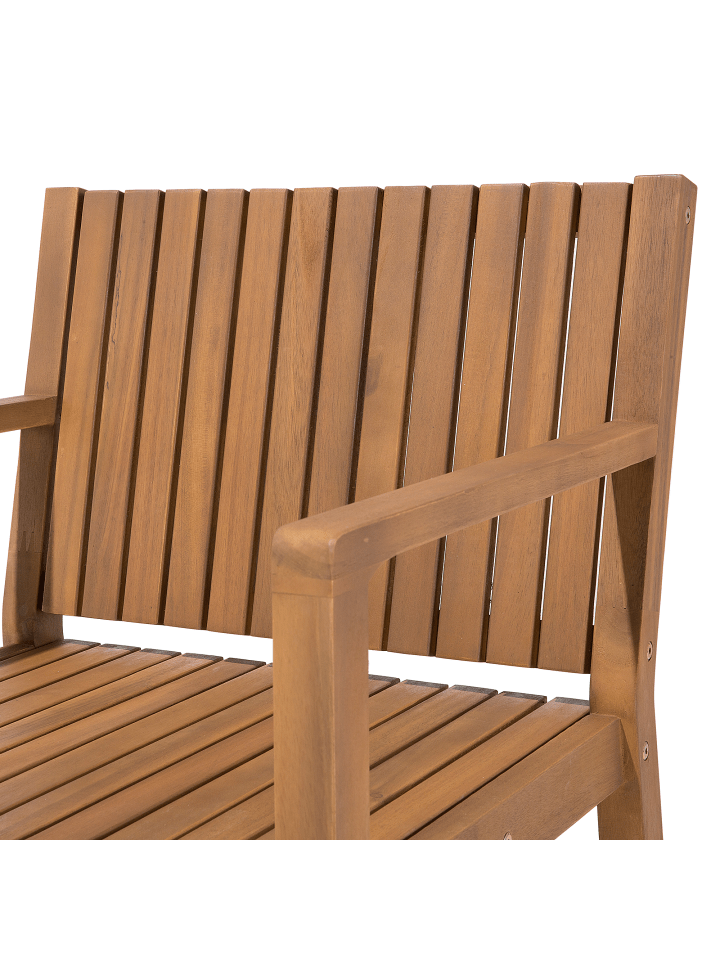 Beliani 9-tlg Gartentisch Set SASSARI in Heller Holzfarbton/Weiß/Blau günstig kaufen onesize