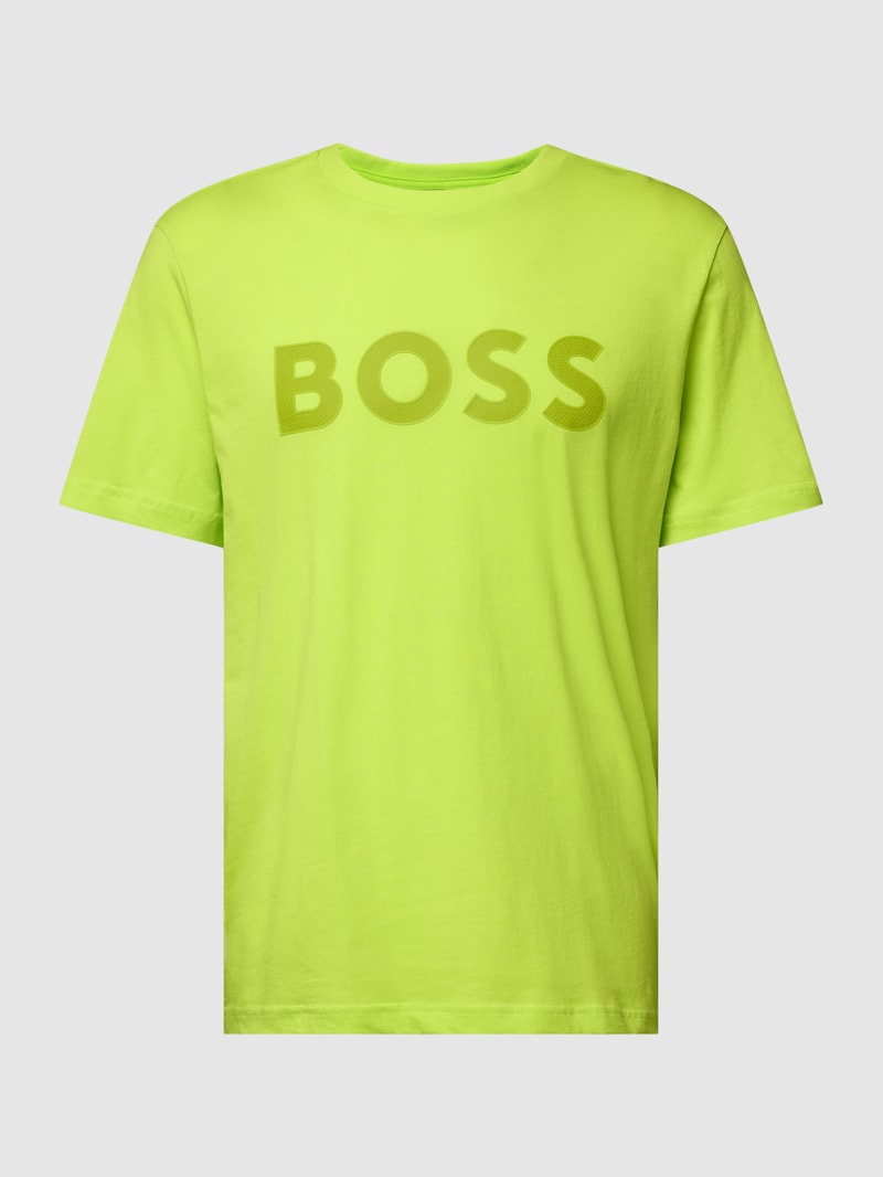 T-Shirt mit Logo-Print in neon grün