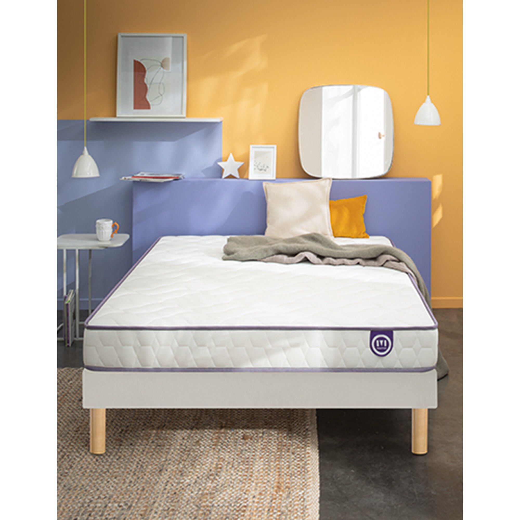 Matelas mousse mémoire de forme Mérinos 19 cm confort très ferme