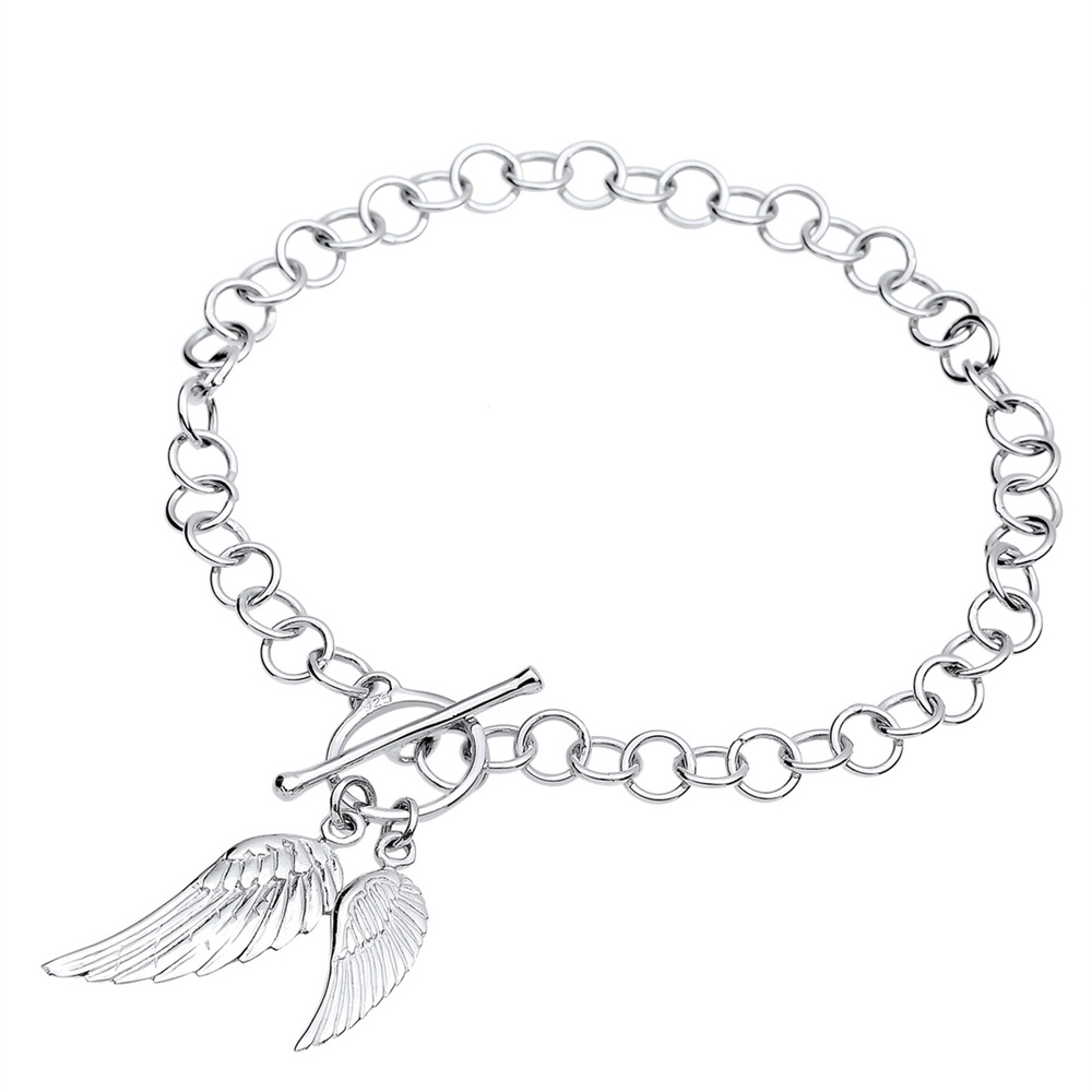 Elli Elli Bracelet Femme Pendentif Aile d'Ange en Argent Sterling 925 Bracelet