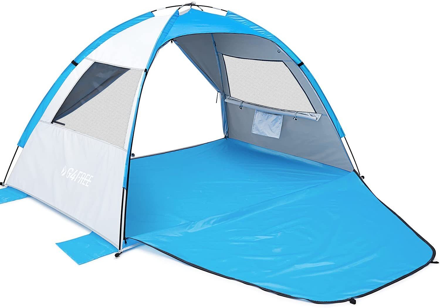 G4Free Strandmuschel, Personen: 4 (1 tlg), Tragbares Strandzelt mit UV 50+