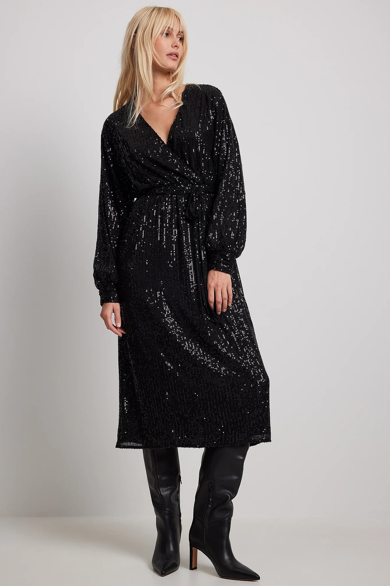 Pailletten-Wickelkleid