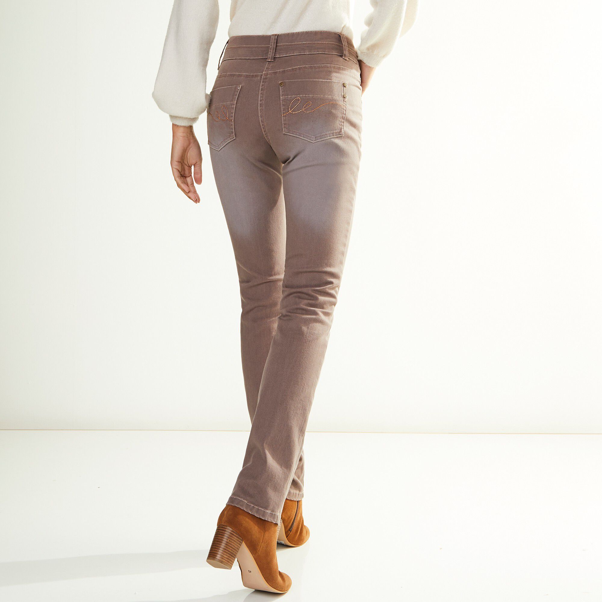 Jean coupe droite stretch couleur