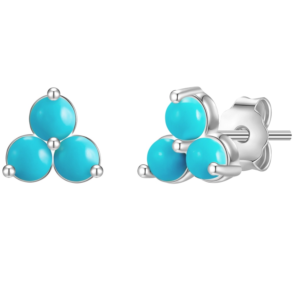 Glanzstücke München Puces d'oreilles en argent Argent sterling Turquoise reconstituée en Argent Boucles d'oreilles