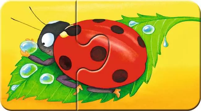 Kinderpuzzle ab 2 Jahren - Tiere im Garten - 2 Teile