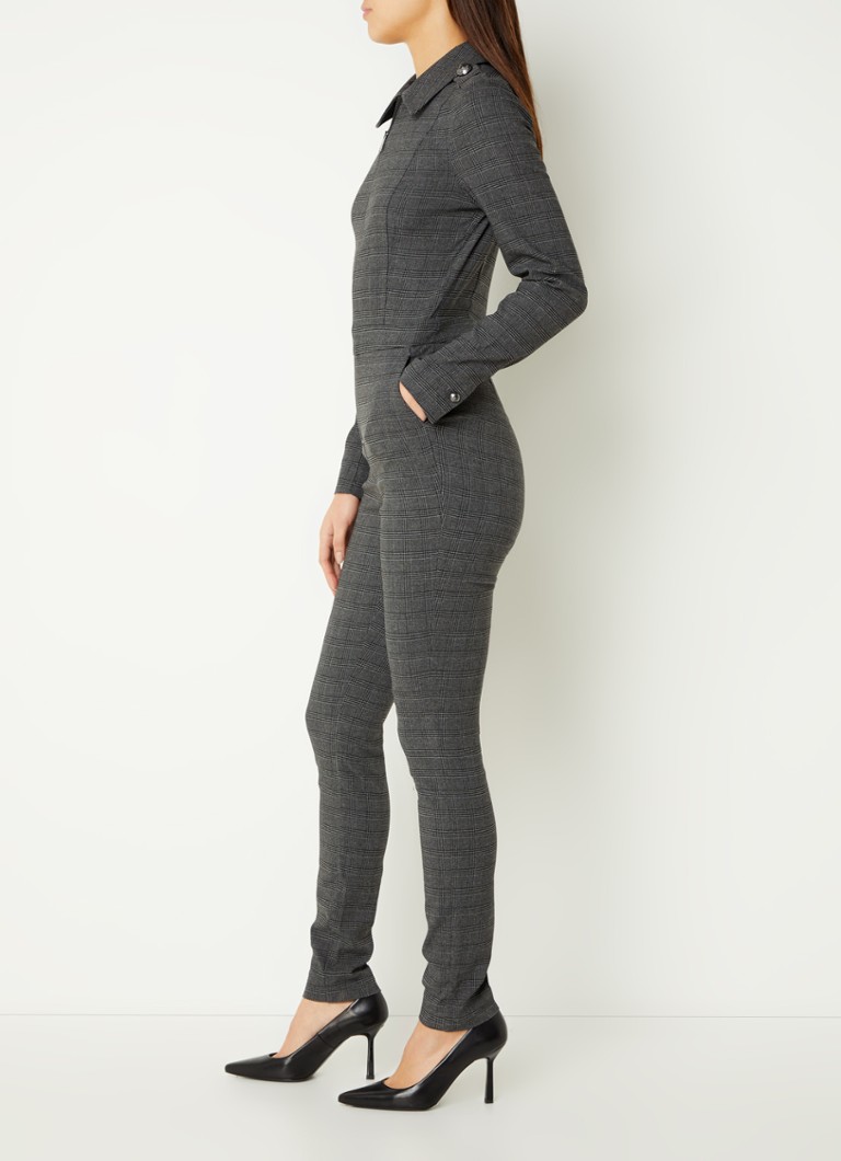 NIKKIE Alaska skinny fit jumpsuit with check pattern and side pockets