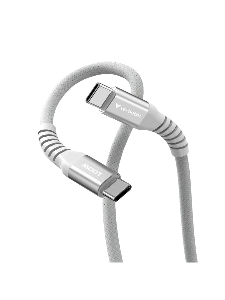 COFI 1453 Verbatim USB-C zu USB-C 1,2m Kabel 100W Schnellladen mit Magnet in Grau günstig kaufen 120 cm