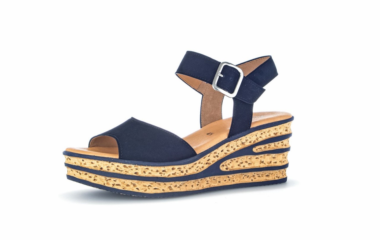 GABOR Komfort Sandalen blau Gabor Fashion Keilsandalette 24.651.16 B